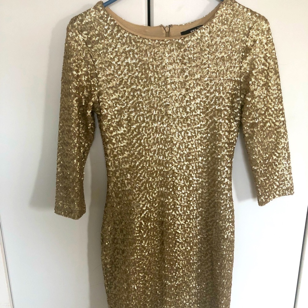 TFNC Gold Sequins Mini Dress Size M